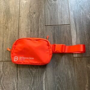 New Dr Dennis Gross Skincare Orange Fanny Pack Belt Bag Zipper Adjustable Strap